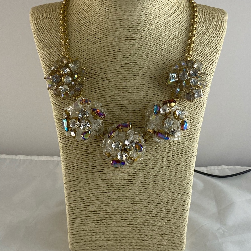 J Crew Cluster Rhinestones statement necklace
